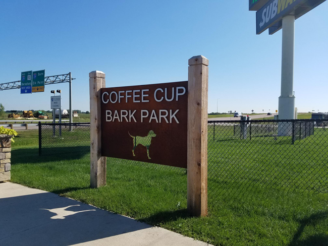 Coffee Cup Travel Plaza Vermillion - Bark Park Sign-Taken by Gordon Price-DASJI.jpg
