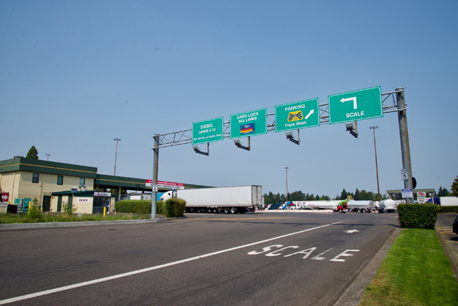 Directional Signs at Jubitz Travel Center are Fun and Informative